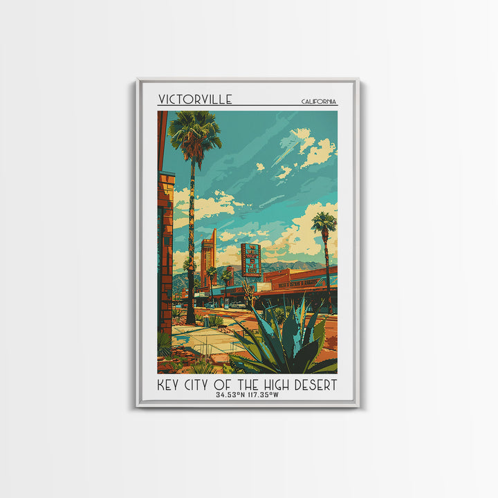 Victorville Travel Poster, Framed Canvas Print, City Travel Poster, Travel Wall Art, Retro Wall Art, Gallery Wall Set, City Wall Art