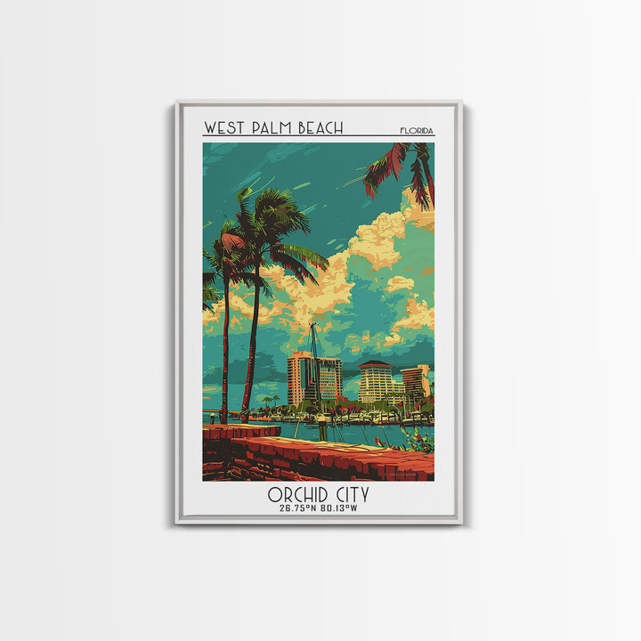 West Palm Beach Travel Poster, Canvas Print, City Travel Poster, Travel Wall Art, Travel Posters, Retro Travel Poster, Travel Prints