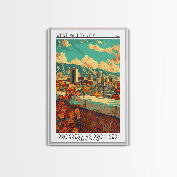 West Valley City Travel Poster, Framed Canvas Print, City Travel Poster, Travel Wall Decor, Home Decor, Fine Art Print, Travel Print