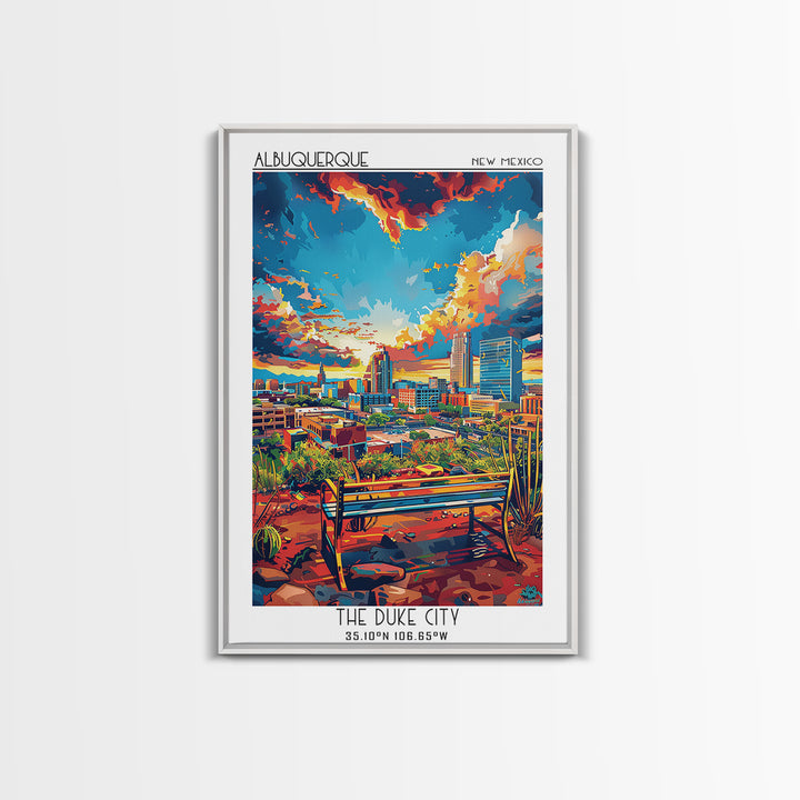 Albuquerque Travel Poster, Canvas Print, Travel Prints, Landscape Art, Travel Decor, Travel Art Print, Travel Wall Art, Travel Print