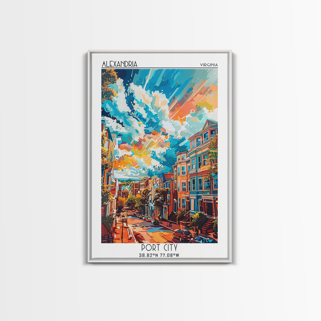 Alexandria Travel Poster, Framed Canvas Print, Vintage Travel Print, City Wall Art, Travel Wall Art, City Illustration, Poster Print
