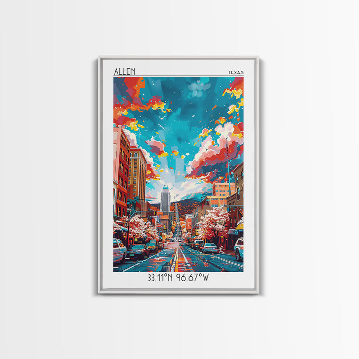 Allentown Travel Poster, Canvas Print, Travel Prints, Landscape Art, Travel Print, City Travel Poster, Vintage Poster, City Wall Art