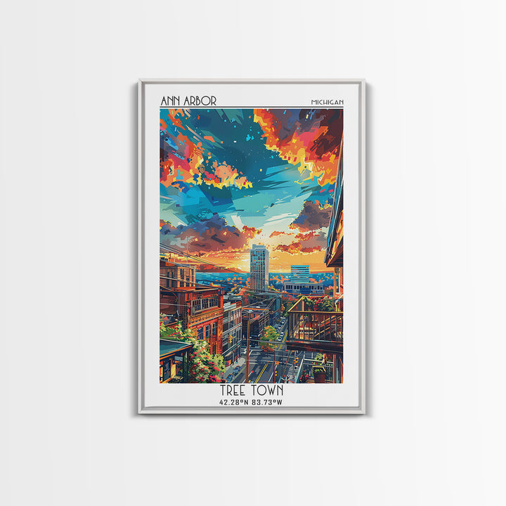 Ann Arbor Travel Poster, Canvas Print, Travel Art Print, Modern Wall Decor, Poster Print, Home Office Decor, Travel Print, Art Print