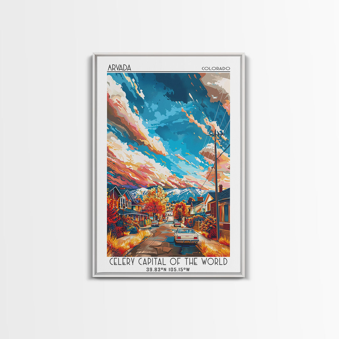 Arvada Travel Poster, Canvas Print, Travel Wall Art, City Wall Art, Vintage City Poster, Retro Travel Print, Poster Print, Art Print
