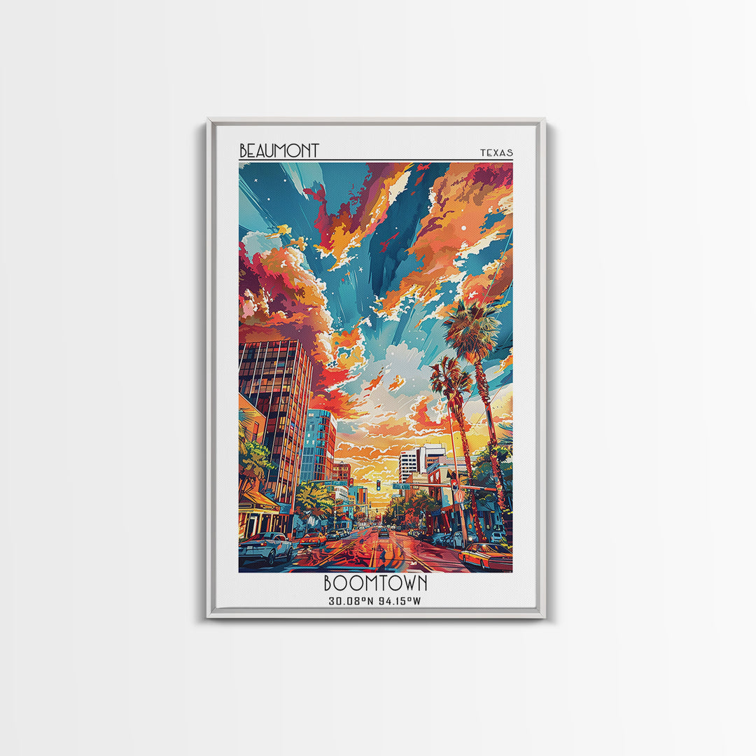 Beaumont Travel Poster, Canvas Print, Retro Wall Art, Travel Print, City Art Print, Art Print, Mid Century Wall Art, Vintage Posters