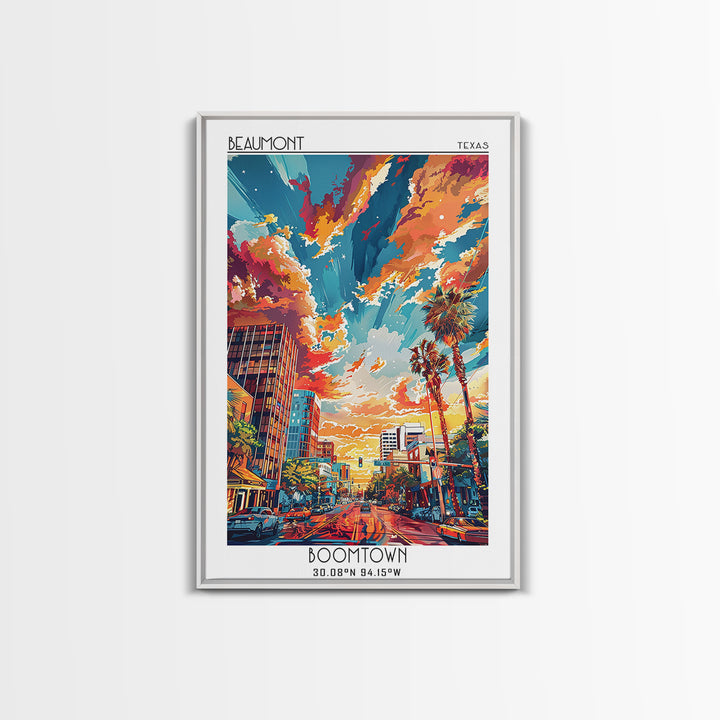 Beaumont Travel Poster, Canvas Print, Retro Wall Art, Travel Print, City Art Print, Art Print, Mid Century Wall Art, Vintage Posters