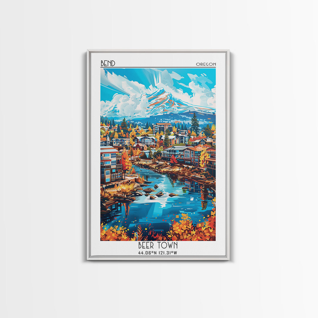 Bend Travel Poster, Canvas Print, City Art Print, Travel Wall Art, Minimalist Poster, Vintage City Poster, Wall Art, Vintage Posters