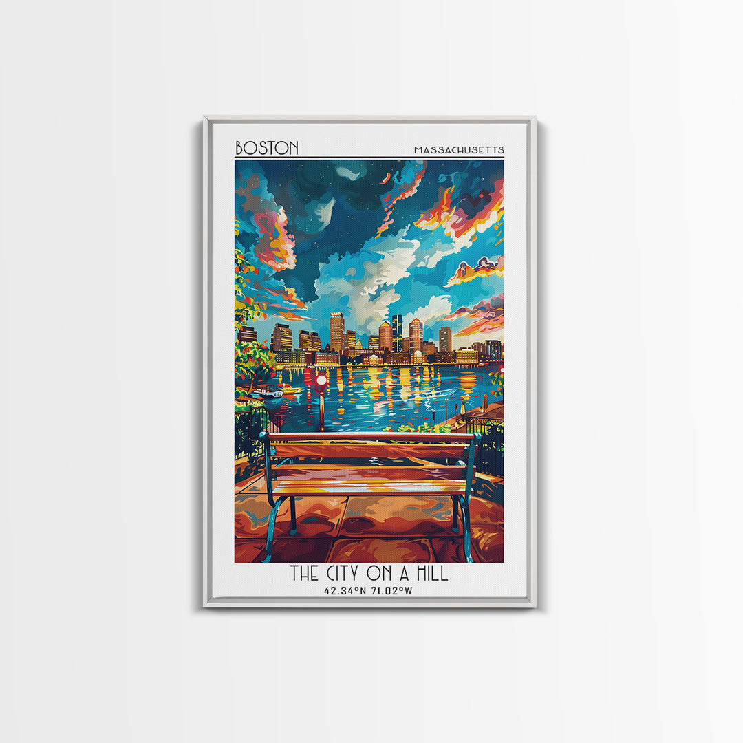 Boston Travel Poster, Canvas Print, Poster Print, Travel Wall Art, Minimalist Poster, Home Office Decor, Travel Print, City Wall Art