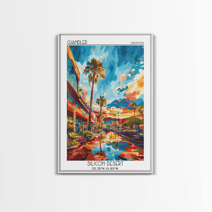 Chandler Travel Poster, Canvas Print, City Travel Poster, Travel Wall Decor, City Illustration, Modern Wall Decor, Minimalist Poster