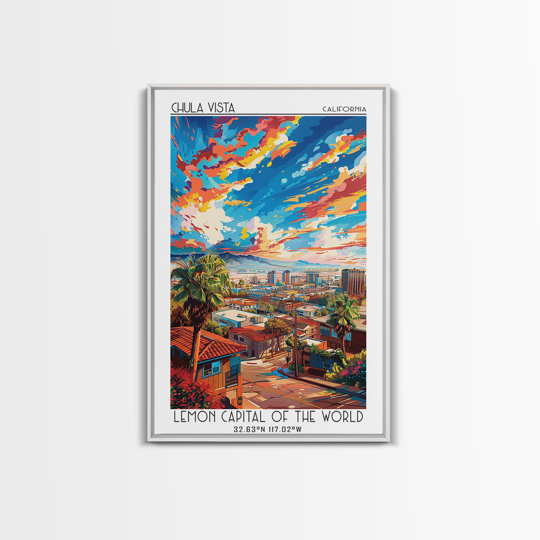 Chula Vista Travel Poster, Canvas Print, Poster Print, Travel Wall Art, Travel Decor, Retro Travel Print, Wall Art, Gallery Wall Set