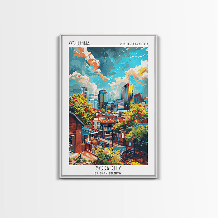 Columbia Travel Poster, Framed Canvas Print, City Travel Poster, Travel Wall Art, Gallery Wall Set, Fine Art Print, Travel Art Print