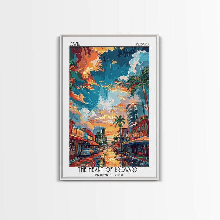 Davie Travel Poster, Framed Canvas Print, Retro Travel Poster, City Wall Art, Retro Travel Print, City Travel Poster, Retro Wall Art