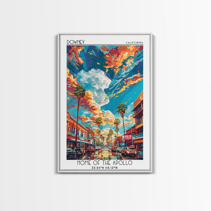Downey Travel Poster, Canvas Print, City Travel Poster, Travel Wall Decor, Art Print, Travel Posters, City Wall Art, Travel Wall Art