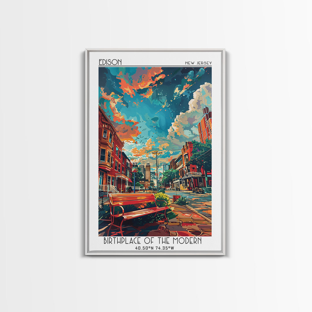 Edison Travel Poster, Canvas Print, Retro Wall Art, Travel Print, Vintage Travel, Travel Posters, Vintage Poster, Vintage Travel Art