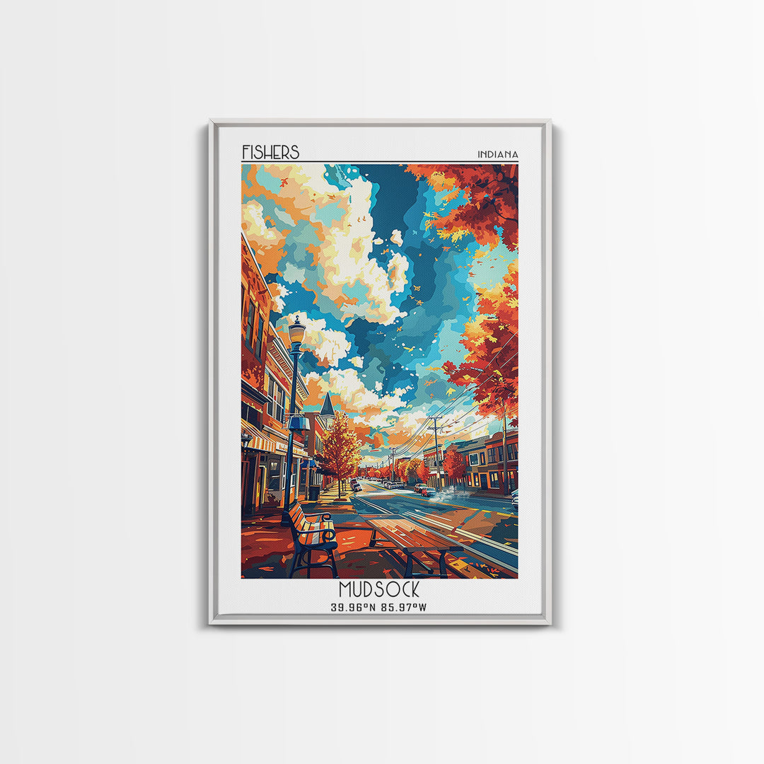Fishers Travel Poster, Canvas Print, Travel Wall Art, City Wall Art, Poster Art, City Travel Poster, Wanderlust Gift, Travel Posters
