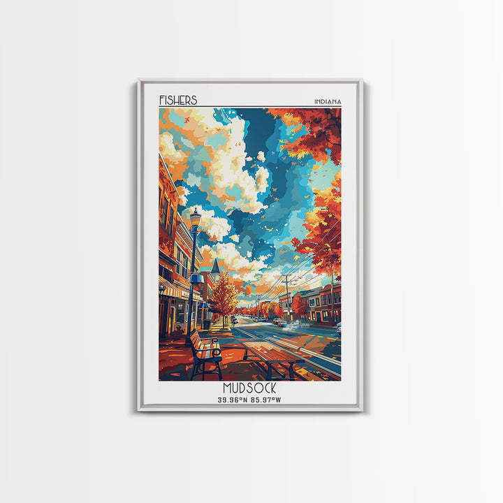 Fishers Travel Poster, Canvas Print, Travel Wall Art, City Wall Art, Poster Art, City Travel Poster, Wanderlust Gift, Travel Posters