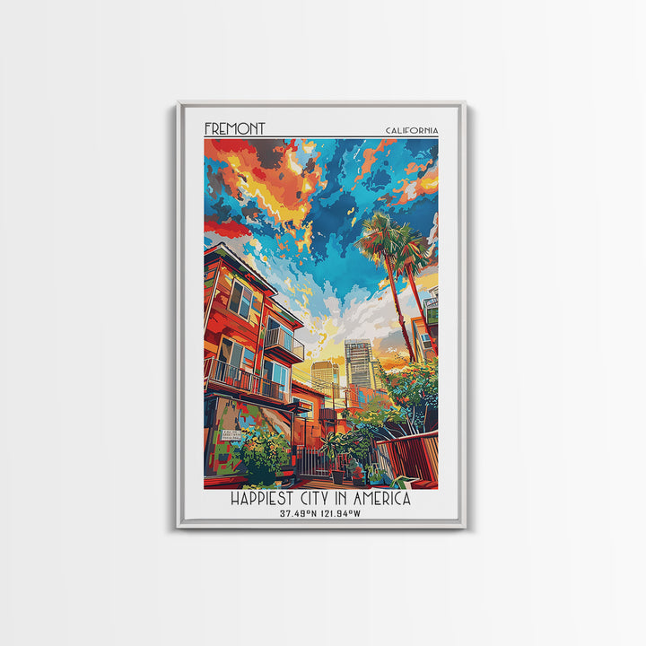 Fremont Travel Poster, Canvas Print, Vintage Travel Print, City Wall Art, Vintage Posters, Living Room Wall Art, Retro Travel Poster
