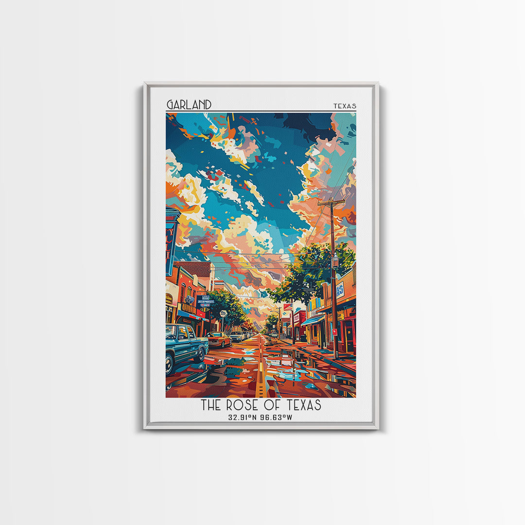 Garland Travel Poster, Canvas Print, City Travel Poster, Travel Wall Decor, Gallery Wall Set, Travel Art Print, Mid Century Wall Art