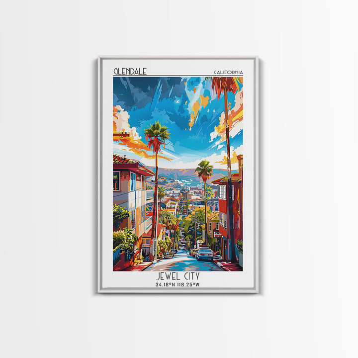 Glendale California Travel Poster, Canvas Print, Travel Art Print, Modern Wall Decor, Minimalist Poster, Travel Print, Travel Prints