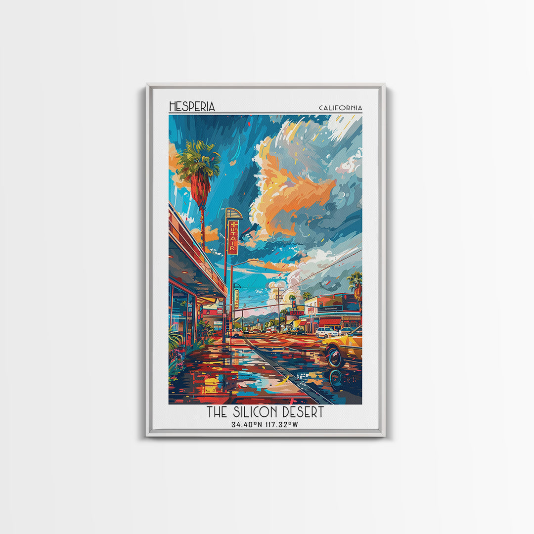Hesperia Travel Poster, Canvas Print, Vintage Travel Print, City Wall Art, Vintage Travel Art, Wanderlust Gift, Living Room Wall Art