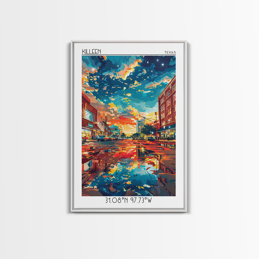 Killeen Travel Poster, Canvas Print, City Art Print, Travel Wall Art, Art Print, Home Office Decor, Landscape Art, Minimalist Poster