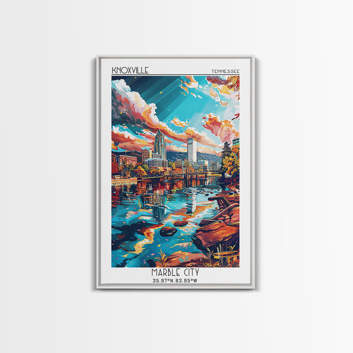 Knoxville Travel Poster, Framed Canvas Print, Poster Print, Travel Wall Art, Travel Posters, City Illustration, Living Room Wall Art