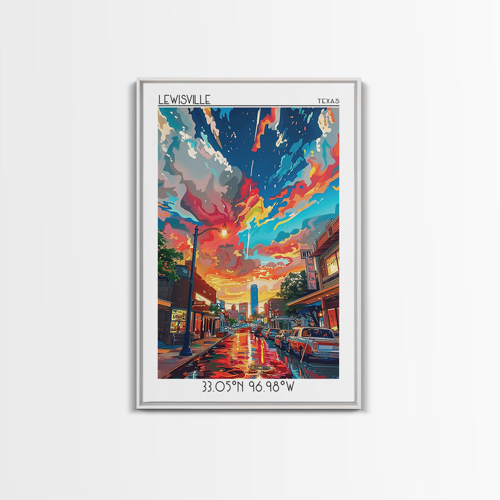 Lewisville Travel Poster, Canvas Print, Retro Wall Art, Travel Print, City Travel Poster, Art Print, Vintage Poster, Vintage Posters