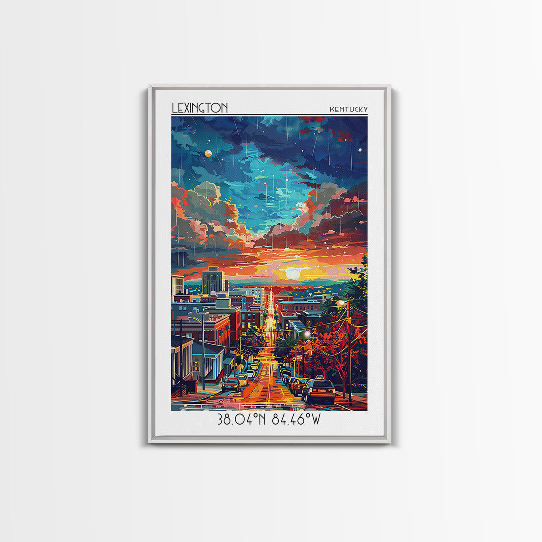 Lexington Travel Poster, Canvas Print, City Travel Poster, Vintage City Poster, Art Print, Living Room Wall Art, Retro Travel Poster