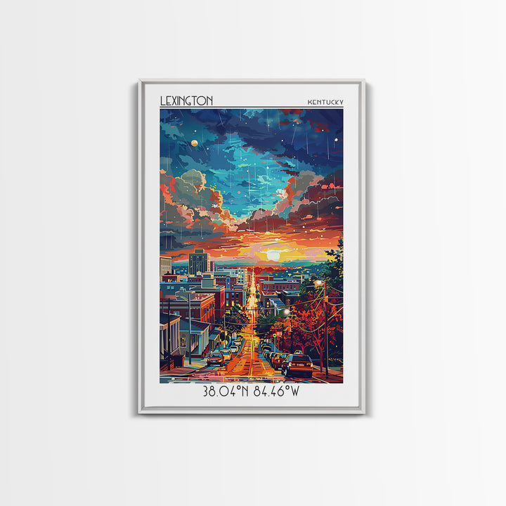 Lexington Travel Poster, Canvas Print, City Travel Poster, Vintage City Poster, Art Print, Living Room Wall Art, Retro Travel Poster