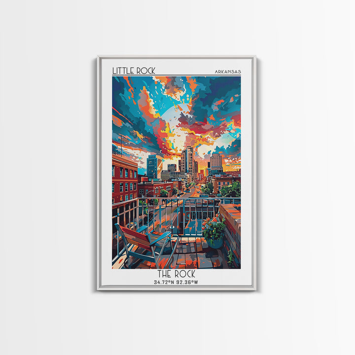 Little Rock Travel Poster, Canvas Print, Vintage Travel Print, City Wall Art, Vintage Travel Art, Wanderlust Gift, Minimalist Poster