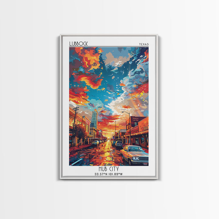 Lubbock Travel Poster, Canvas Print, City Art Print, Travel Wall Art, Poster Art, Art Print, City Travel Poster, Retro Travel Poster