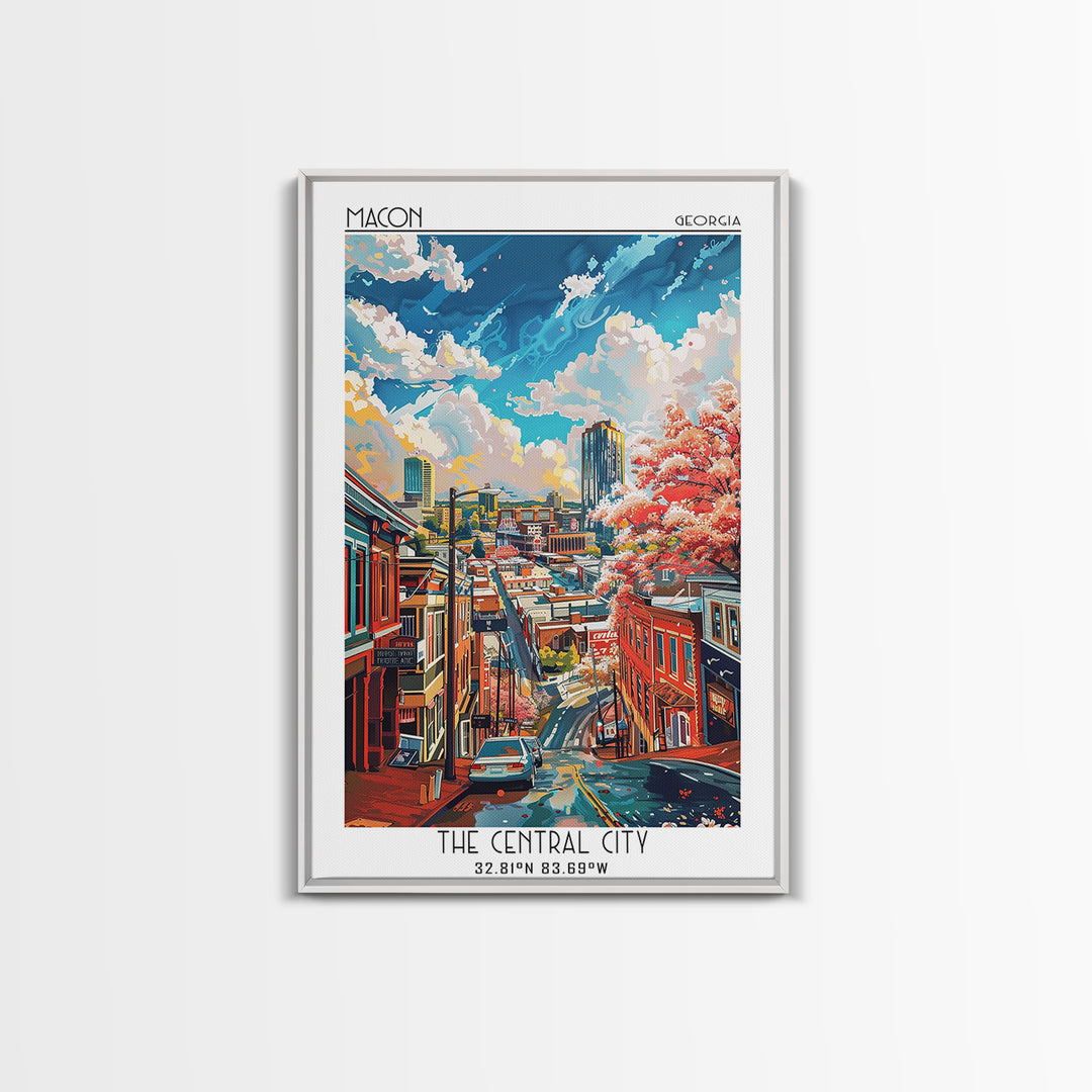 Macon Travel Poster, Canvas Print, Travel Wall Decor, Minimalist Poster, Poster Print, Travel Prints, Travel Art Print, Travel Decor