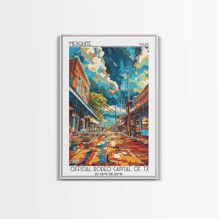Mesquite Travel Poster, Canvas Print, Retro Wall Art, Travel Print, Travel Posters, City Illustration, City Wall Art, City Art Print