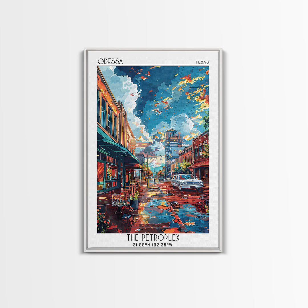 Odessa Travel Poster, Framed Canvas Print, Travel Wall Decor, Minimalist Poster, City Illustration, Travel Print, City Travel Poster