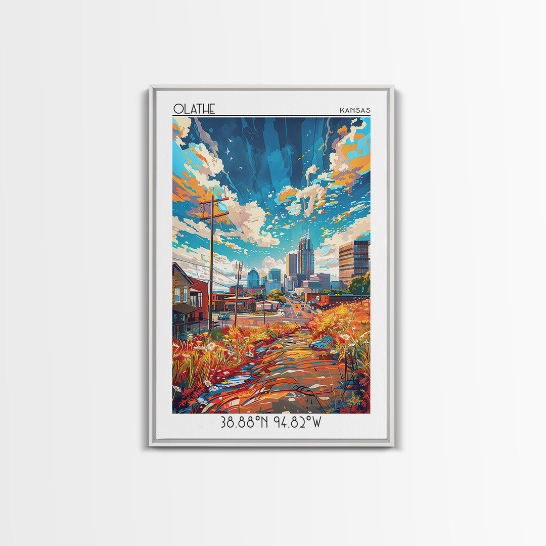 Olathe Travel Poster, Framed Canvas Print, Travel Wall Art, City Wall Art, Retro Travel Poster, Vintage Travel, Mid Century Wall Art