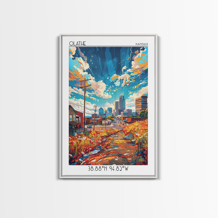 Olathe Travel Poster, Framed Canvas Print, Travel Wall Art, City Wall Art, Retro Travel Poster, Vintage Travel, Mid Century Wall Art