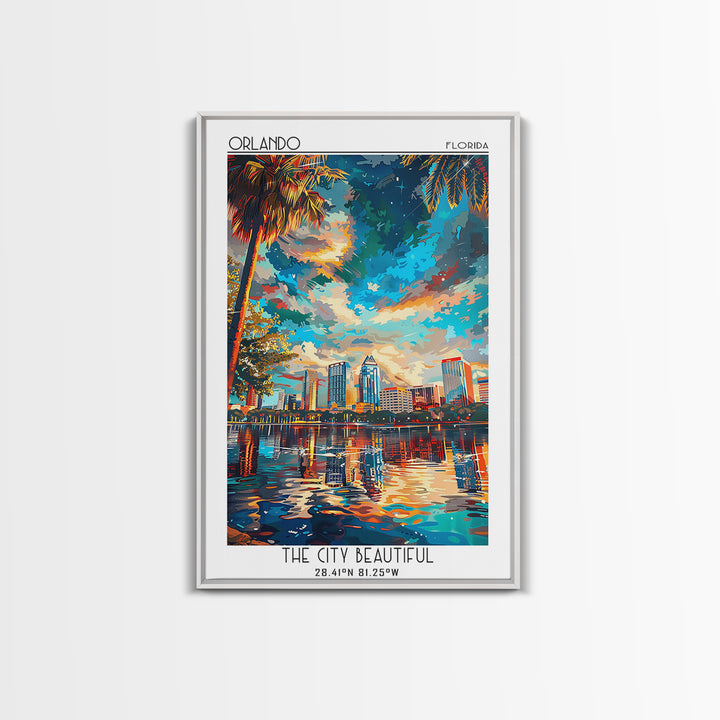Orlando Travel Poster, Canvas Print, Poster Print, Travel Wall Art, City Illustration, Wall Art, Travel Prints, Living Room Wall Art