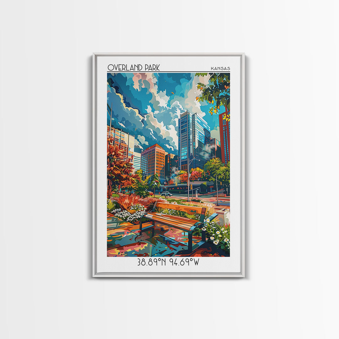 Overland Park Travel Poster, Framed Canvas Print, Poster Print, Travel Wall Art, Vintage Travel Print, Travel Prints, Retro Wall Art
