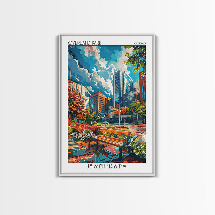 Overland Park Travel Poster, Framed Canvas Print, Poster Print, Travel Wall Art, Vintage Travel Print, Travel Prints, Retro Wall Art