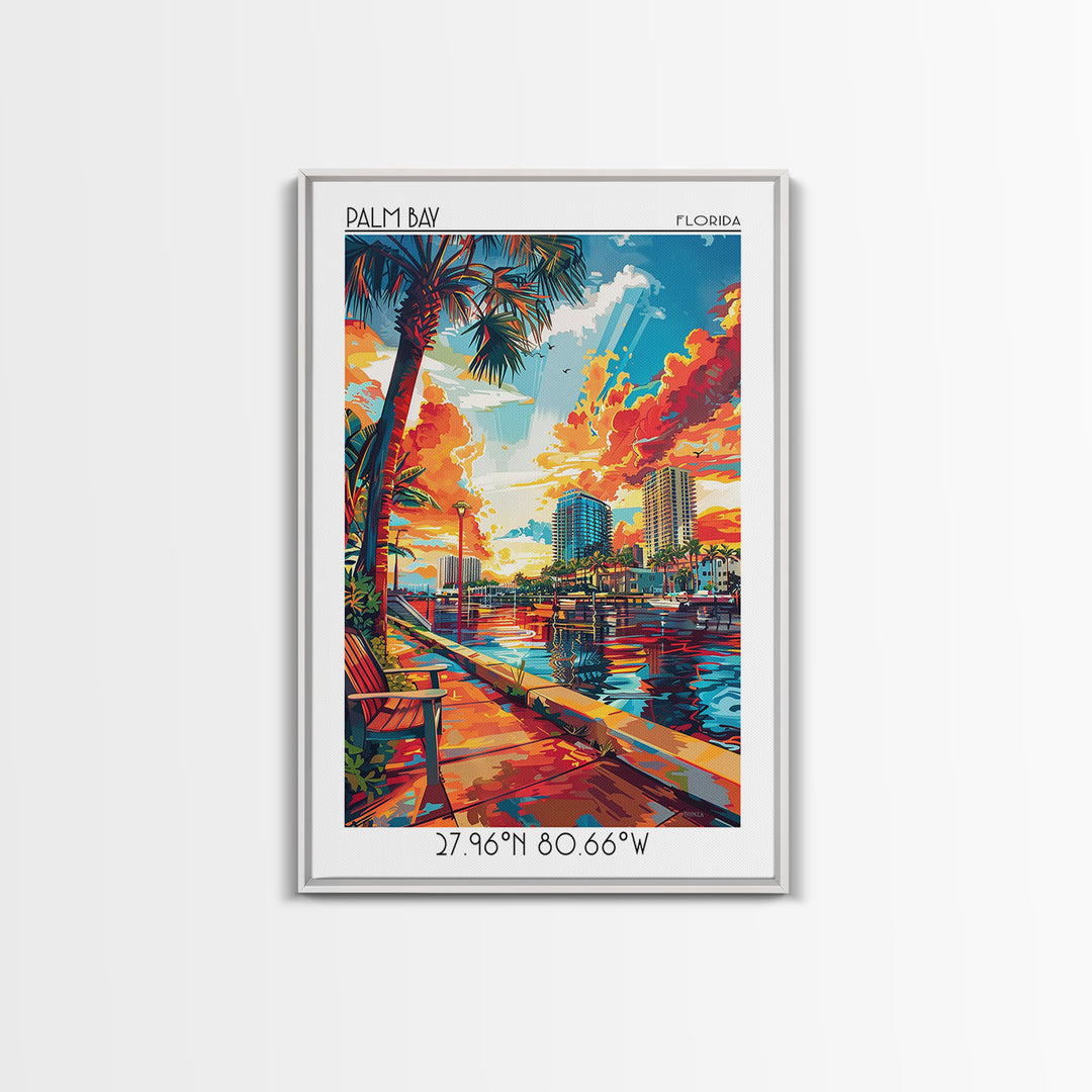 Palm Bay Travel Poster, Canvas Print, Travel Wall Art, City Wall Art, Travel Prints, Vintage Posters, Travel Posters, Fine Art Print