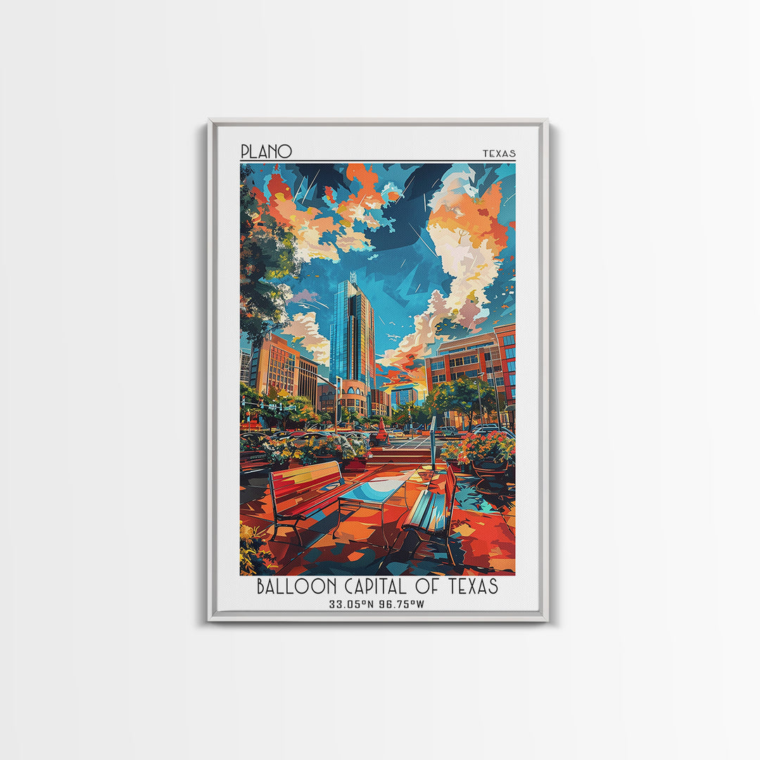 Plano Travel Poster, Canvas Print, Travel Prints, Landscape Art, Travel Decor, Minimalist Poster, Wanderlust Gift, Home Office Decor