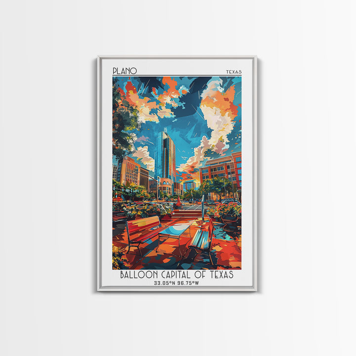 Plano Travel Poster, Canvas Print, Travel Prints, Landscape Art, Travel Decor, Minimalist Poster, Wanderlust Gift, Home Office Decor