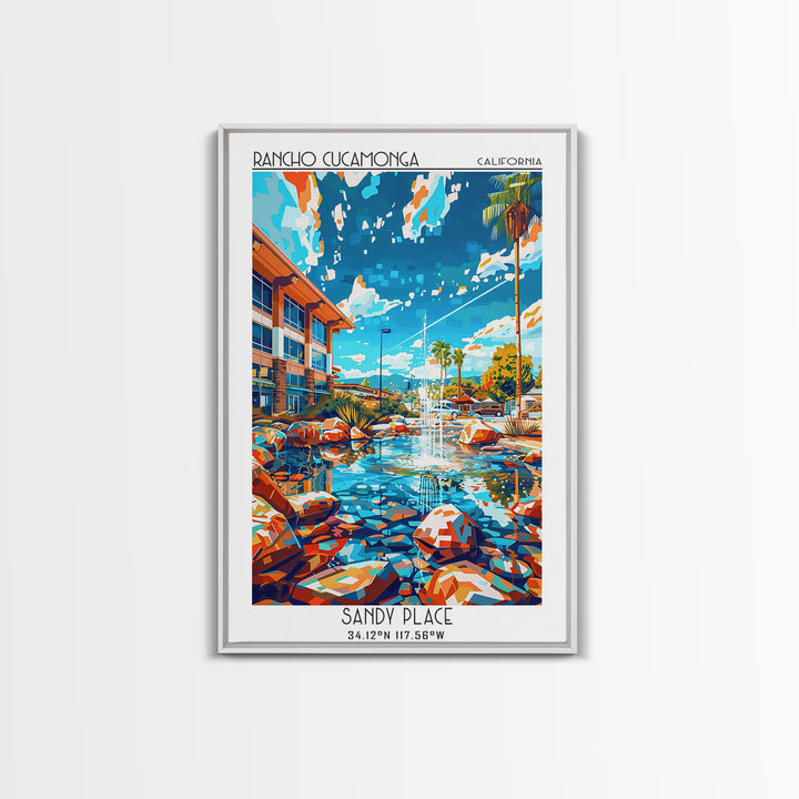 Rancho Cucamonga Travel Poster, Framed Canvas Print, Travel Art Print, Modern Wall Decor, Wall Art, Travel Print, Retro Travel Print
