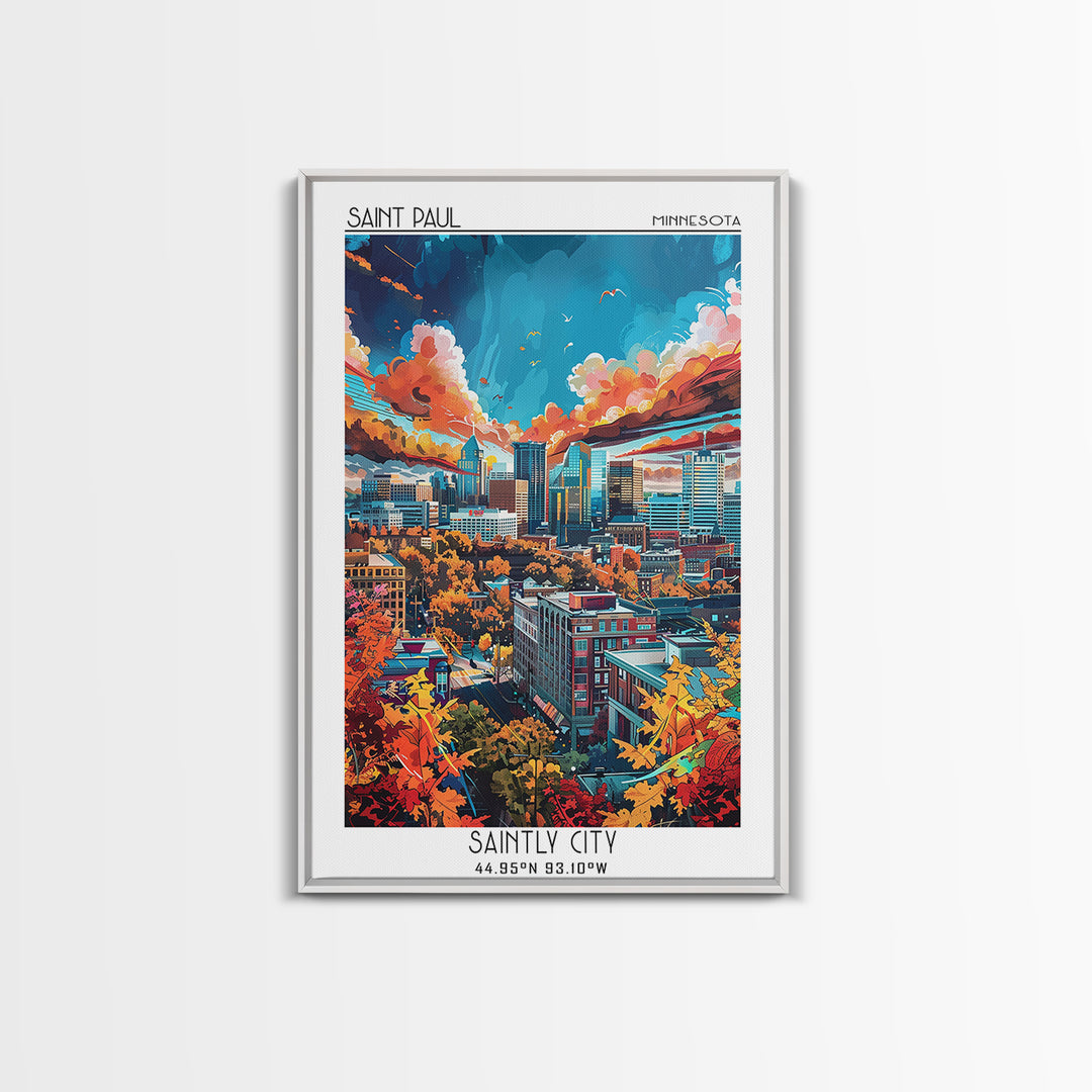 Saint Paul Travel Poster, Canvas Print, Retro Travel Poster, City Wall Art, City Travel Poster, Vintage Poster, Living Room Wall Art