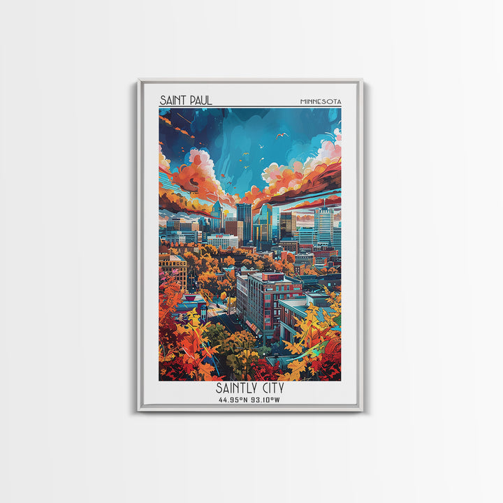 Saint Paul Travel Poster, Canvas Print, Retro Travel Poster, City Wall Art, City Travel Poster, Vintage Poster, Living Room Wall Art