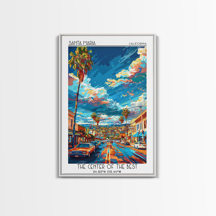 Santa Maria Travel Poster, Canvas Print, City Travel Poster, Vintage City Poster, City Art Print, Retro Travel Print, Fine Art Print