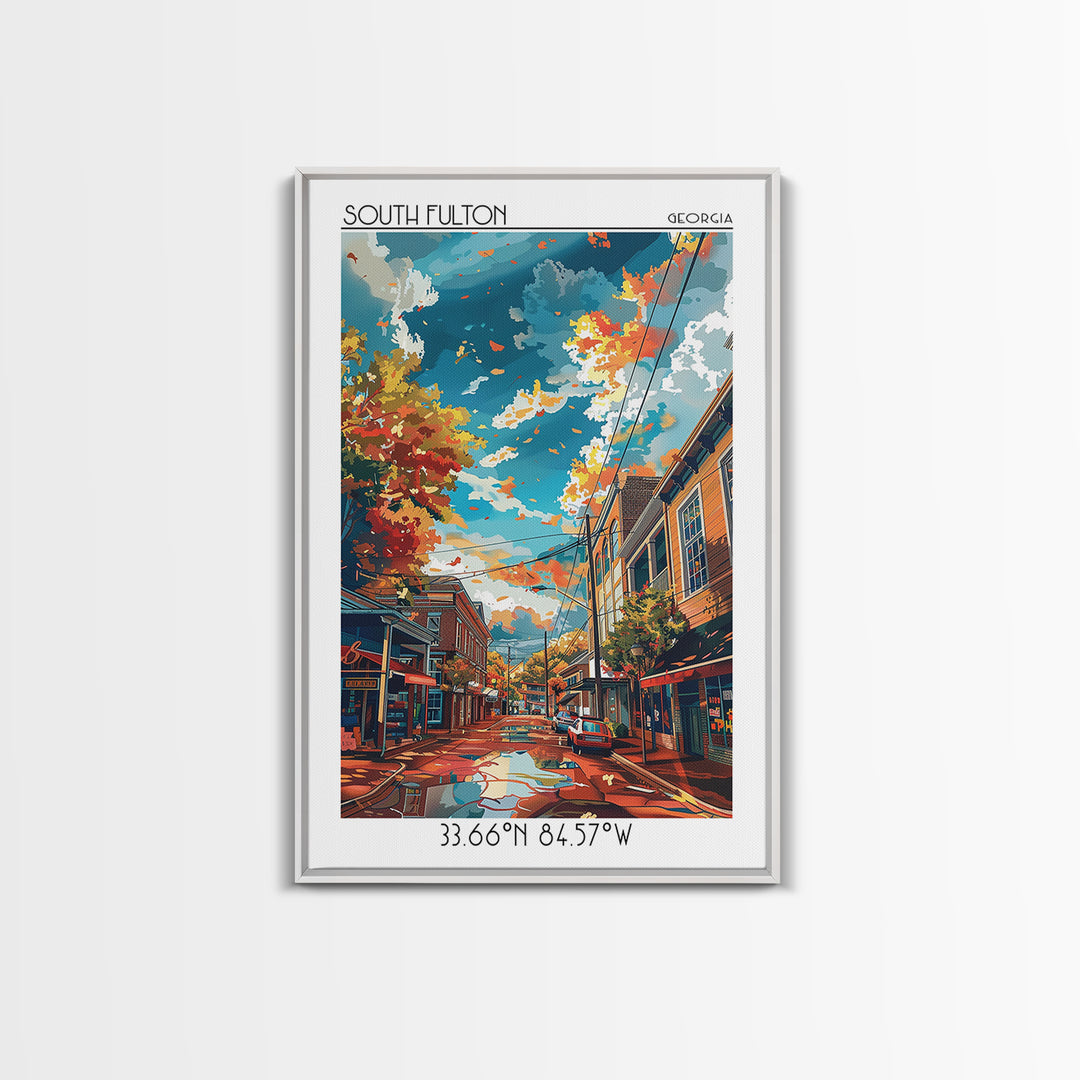 South Fulton Travel Poster, Framed Canvas Print, Retro Wall Art, Travel Print, Vintage Travel, Vintage Travel Art, Minimalist Poster