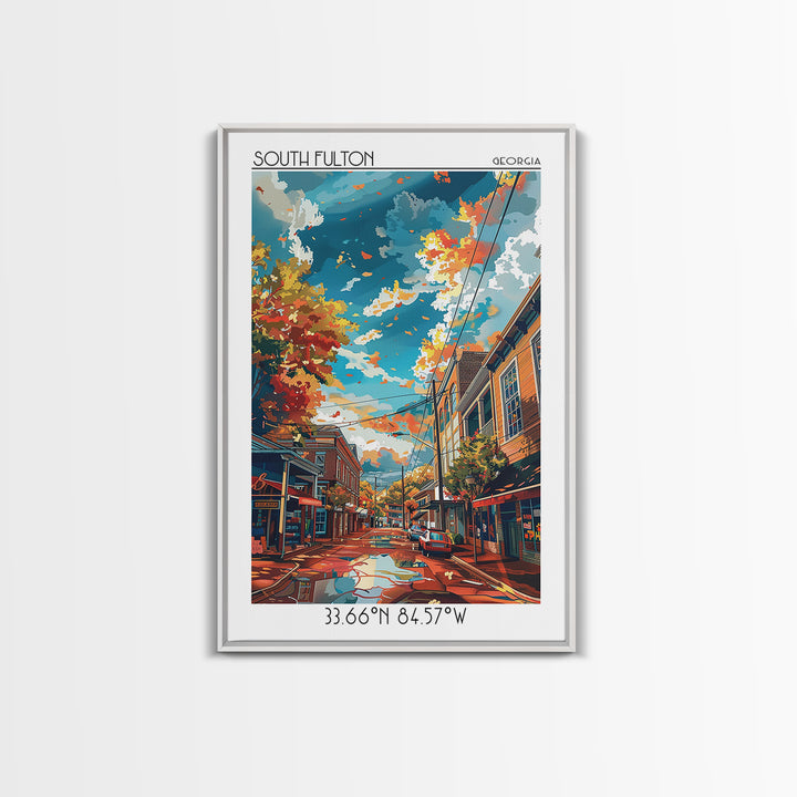 South Fulton Travel Poster, Framed Canvas Print, Retro Wall Art, Travel Print, Vintage Travel, Vintage Travel Art, Minimalist Poster