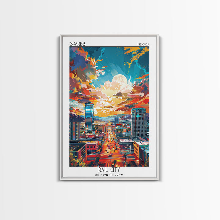 Sparks Travel Poster, Canvas Print, Poster Print, Travel Wall Art, City Illustration, Gallery Wall Set, Retro Wall Art, Travel Decor