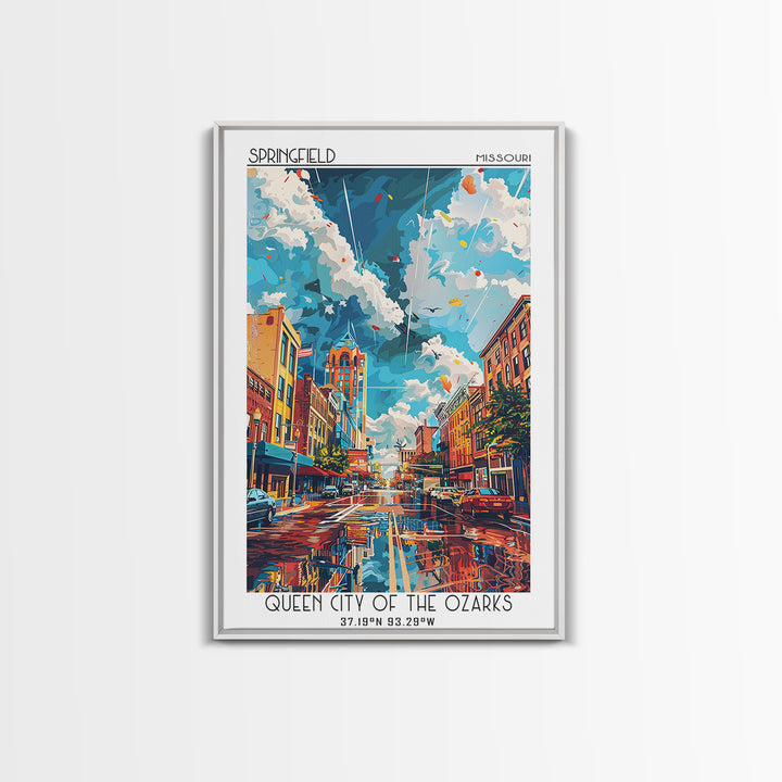 Springfield Travel Poster, Canvas Print, City Travel Poster, Vintage City Poster, Mid Century Wall Art, Travel Print, Vintage Travel
